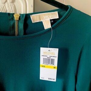 Brand New Michael Kors forest green  dress medium original tags